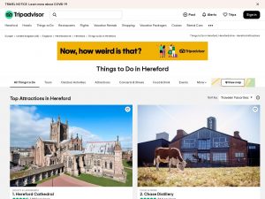 Tripadvisor screenshot of 'Things to do in Herefordshire'
