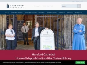 Hereford Cathedral website screenshot