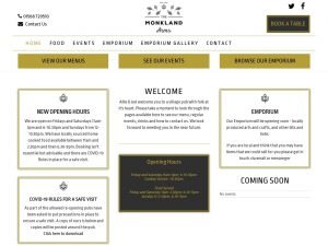 The Monkland Arms website screenshot